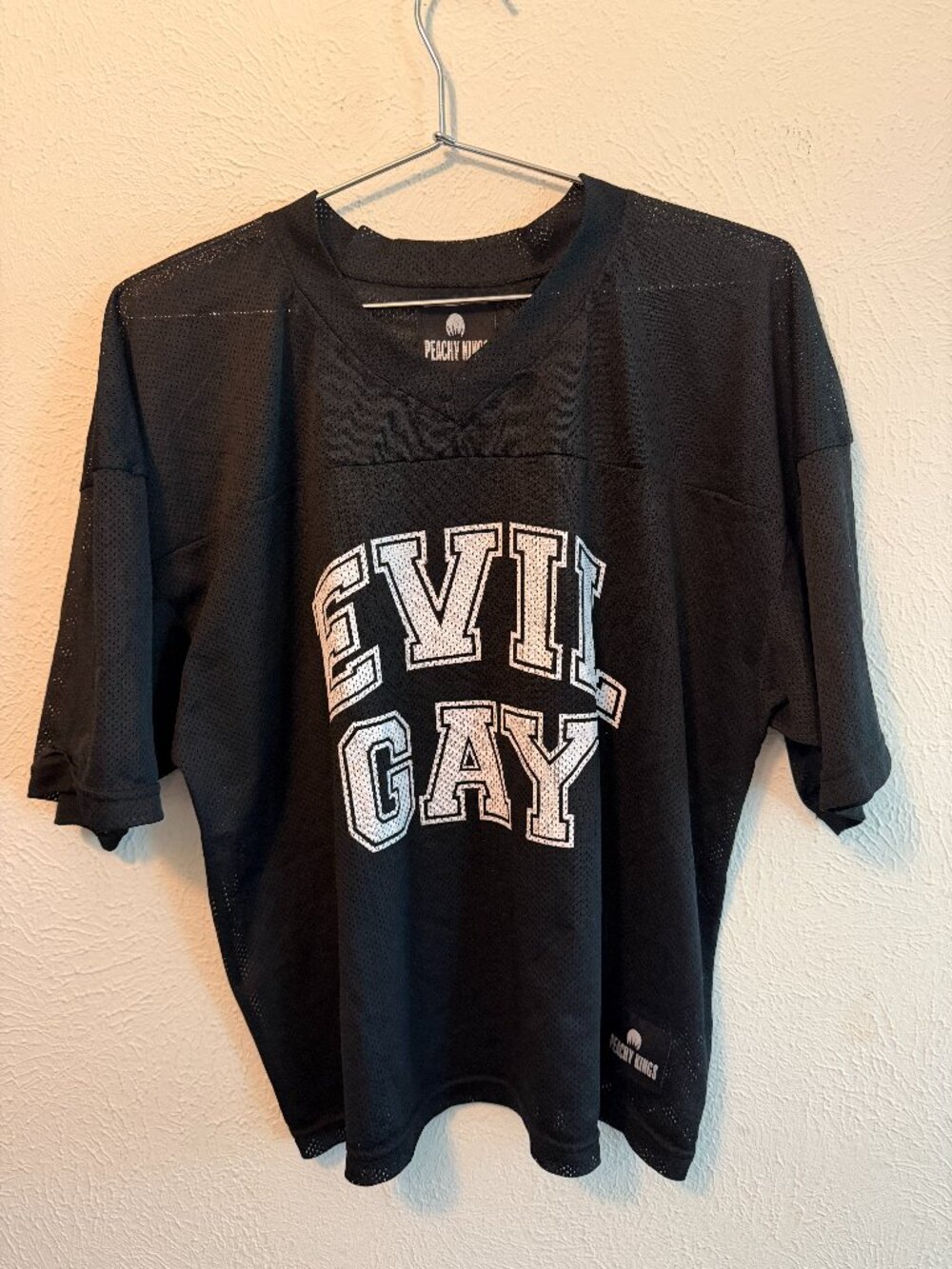 Black mesh Football Jersey - Evil Gay - Peachy Kings Medium